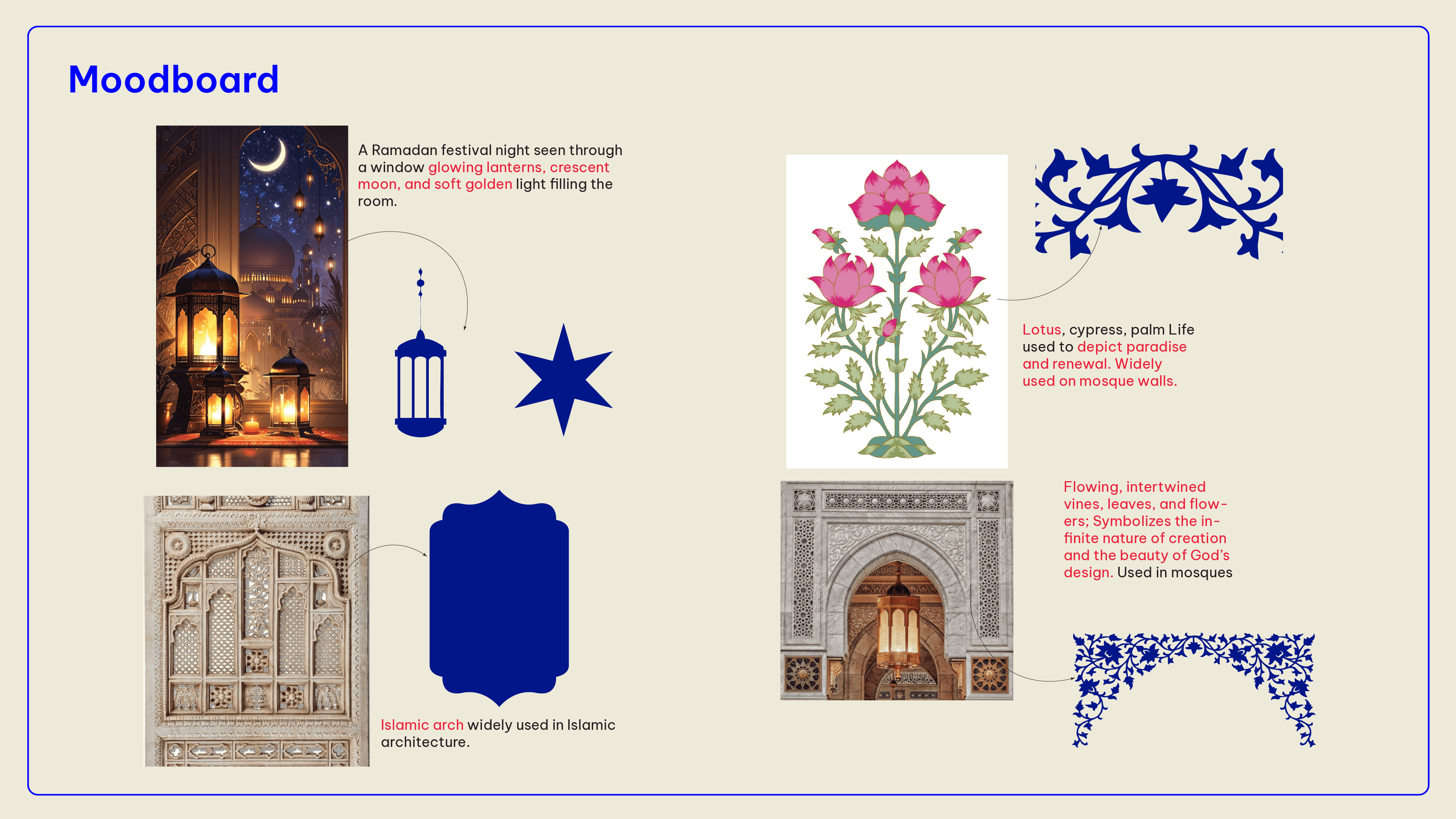 Moodboard inspiration — Islamic architecture motifs