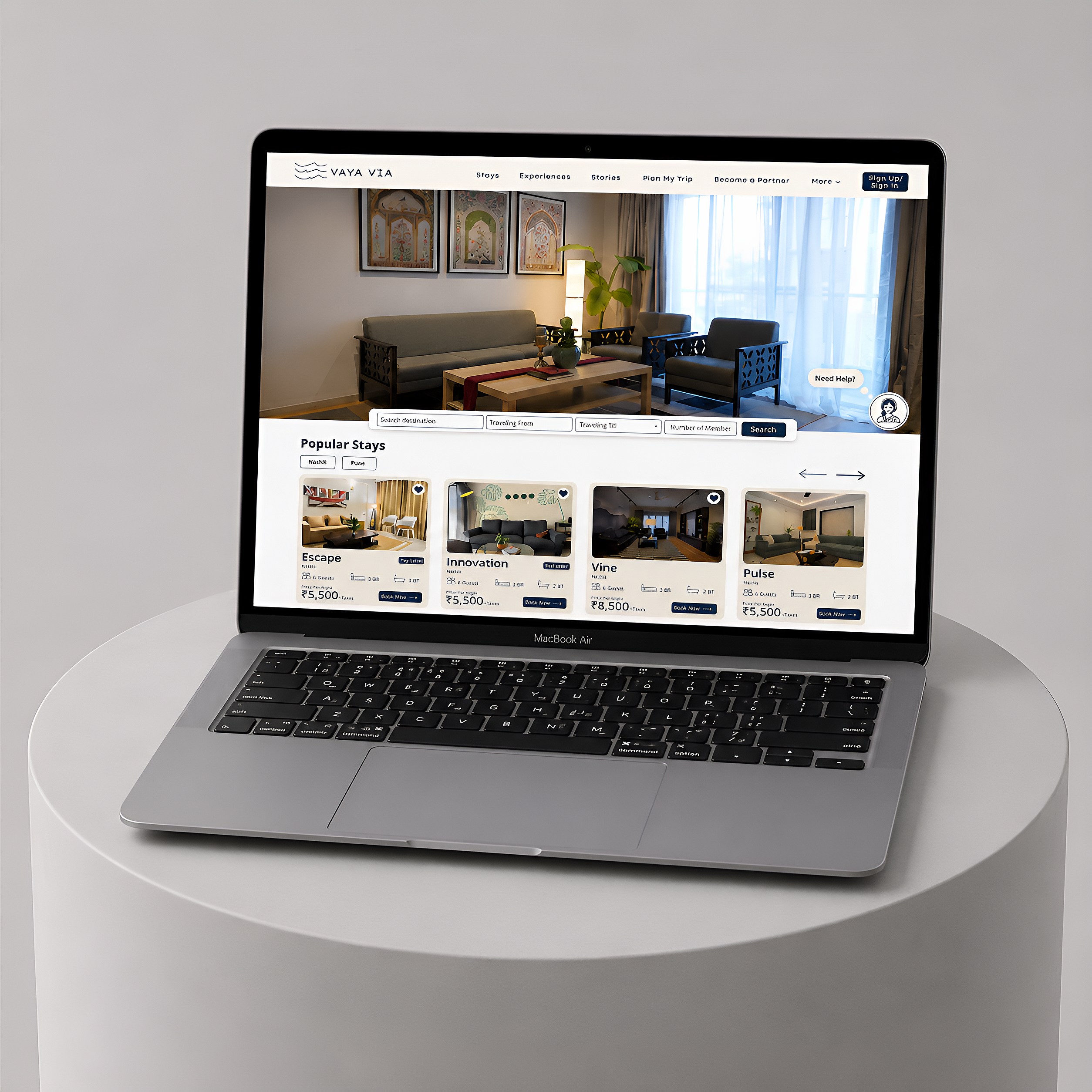 Vaya Via — UX / Experience Design case study thumbnail showing Redesigned the hospitality platform's digital experience, introducing Plan My Tr